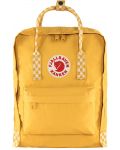 Раница Fjallraven - Kanken Ochre-Chess Pattern, 16l, жълта - 2t