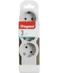 Разклонител Legrand - 694573, 3 гнезда, без кабел, бял-сив - 3t