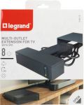 Разклонител за TV зона Legrand - 694515, 4х2Р+Е и 4х2Р, 2 m, черен - 4t