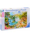 Пъзел Ravensburger от 1000 части - Тигри на водопад - 1t
