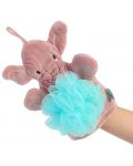 Ръкавица с гъба за къпане BabyJem - Розова, 9 x 11 cm - 2t