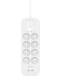 Разклонител Belkin - SRB004ca2M, 8 гнезда, 2x USB-C, бял - 2t