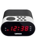 Радио колонка с часовник Lenco - CR-07, бяла/черна - 2t