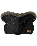Ръкавица за количка KikkaBoo - Luxury Fur, Confetti Black - 1t