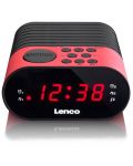 Радио колонка с часовник Lenco - CR-07, розова/черна - 2t