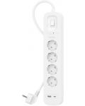 Разклонител Belkin - SRB001vf2M, 4 гнезда, USB-A, USB-C, бял - 1t