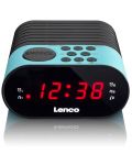 Радио колонка с часовник Lenco - CR-07, синя/черна - 2t