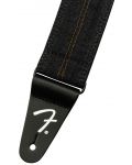 Ремък за китара Fender - Wrangler Riveted Denim Strap, Washed Black - 3t