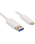 Кабел Sandberg - USB-C/USB 3.0, 1 m, бял - 1t