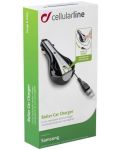 Ролетно зарядно за кола Cellularline  - 12V, microUSB, Nokia/LG, черно - 2t