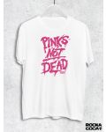Тениска RockaCoca Pink's not dead, бяла, размер XL - 1t