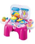 Игрален комплект Buba Kids Kitchen - Детска кухня, преносима, розова - 1t