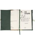 Рокля за книга (Текстилна подвързия с копче): Зелени сърца, зелена основа, дантела - 8t