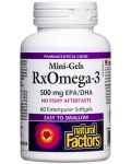 RXOmega-3 Mini-Gels, 500 mg, 60 софтгел капсули, Natural Factors - 1t