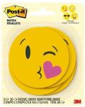 Самозалепващи листчета Post-it - Emojis, 4 дизайна на емотикони, 60 листа - 1t