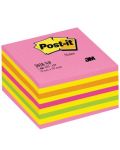 Самозалепващо кубче Post-it - Neon Pink, 7.6 x 7.6 cm, 450 листа - 1t