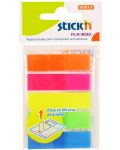 Самозалепващи индекси Stick'n - 45 x 12 mm, 5 цвята, 100 броя - 1t