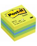 Самозалепващо кубче Post-it - Lemon, 5.1 x 5.1 cm, 400 листа - 1t