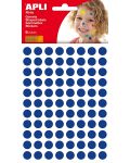 Самозалепващи стикери Apli - Кръгчета, сини, 10.5 mm, 588 броя - 1t