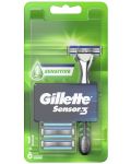 Gillette Sensor 3 Самобръсначка Sensitive, с 6 сменяеми ножчета - 1t