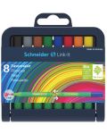 Комплект флумастери Schneider - Link-It, 8 цвята, в кутия със стойка - 1t