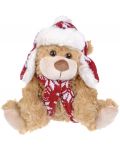 Плюшена играчка Morgenroth Plusch – Меченце с червена плетена шапка и шал, 24 cm - 1t