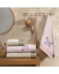 Сет от 4 хавлиени кърпи TAC - Tiffany Pure, розови/бежови - 1t