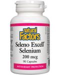 Seleno Excell Selenium, 200 mcg, 90 капсули, Natural Factors - 1t