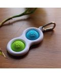 Сензорна играчка-ключодържател Tomy Fat Brain Toys - Simple Dimple, синя/зелена - 2t