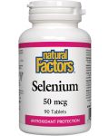 Selenium, 50 mcg, 90 таблетки, Natural Factors - 1t
