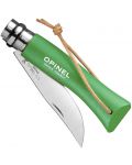 Сгъваем нож Opinel Inox - Colorama, №7, зелен - 2t