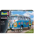 Сглобяем модел Revell Съвременни: Автомобили - VW T1 Samba Bus Flower Power - 5t