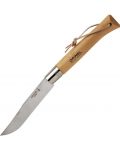 Сгъваем нож Opinel Inox - Giant, 22 cm, бук, с кожена връзка - 1t