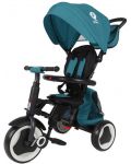 Сгъваема детска триколка QPlay - Rito Plus, Eva Wheels, Petrol Green - 4t