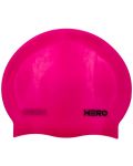 Шапка за плуване HERO - Silicone Swimming Helmet, тъмнорозова - 1t