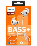 Безжични слушалки с микрофон Philips - Bass+ SHB4305, бели - 3t