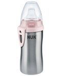 Шише със силиконов накрайник Nuk - Active Cup, с термоефект, 215 ml, розово - 1t