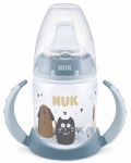 Шише NUK First Choice - Cat & Dog, TC, PP, с накрайник за сок, 150 ml, синьо - 1t