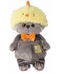 Плюшена играчка Budi Basa - Коте Басик, бебе, с шапка с пиле, 20 cm - 1t
