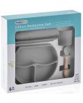 Силиконов комплект за хранене BabyJem - Grey - 4t