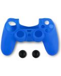 Силиконов кейс и тапи Spartan Gear - DualShock 4, сини (PS4) - 1t