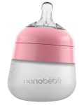 Силиконова бутилка Nanobebe - Flexy, 150 ml, розова - 1t