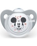 Силиконова залъгалка Nuk - Mickey, 6-18 месeца, сива - 1t