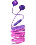 Слушалки с микрофон Philips - SHE2305PP, лилави/розови - 1t