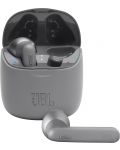 Безжични слушалки с микрофон JBL - T225 TWS, сиви - 1t