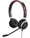 Слушалки с микрофон Jabra - Evolve 40 Stereo, черни/червени - 1t