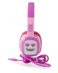 Детски слушалки с микрофон Emoji - Flip n Switch, розови/лилави - 6t