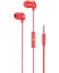 Слушалки с микрофон Cellularline - Music Sound 3.5 mm, червени - 2t