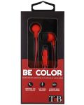 Слушалки с микрофон T'nB - Be color, червени - 4t