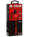 Слушалки с микрофон T'nB - Be color, червени - 3t